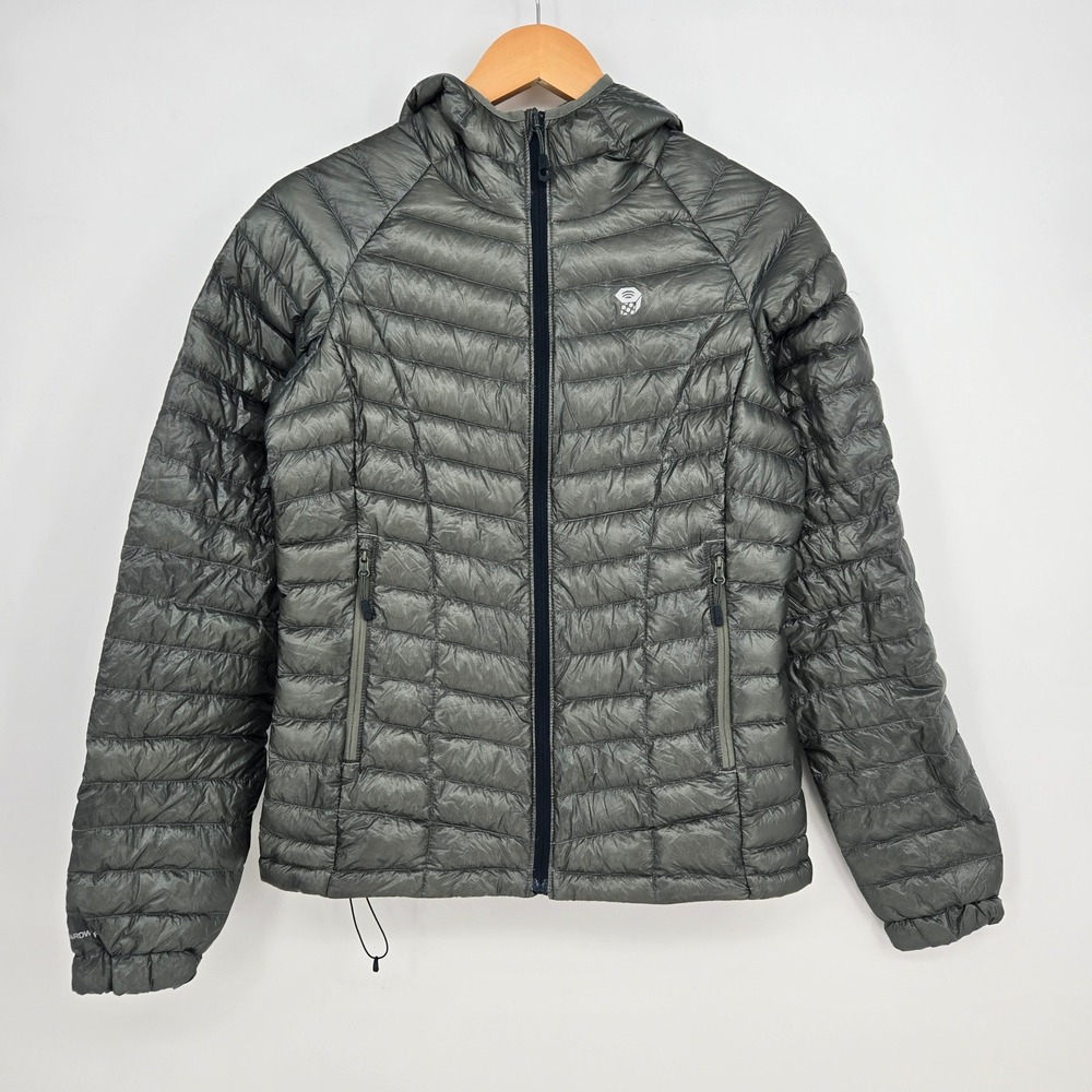 Mountain Hardwear Lightweight Packable Hooded Down Puffer Jacket Womens M Green